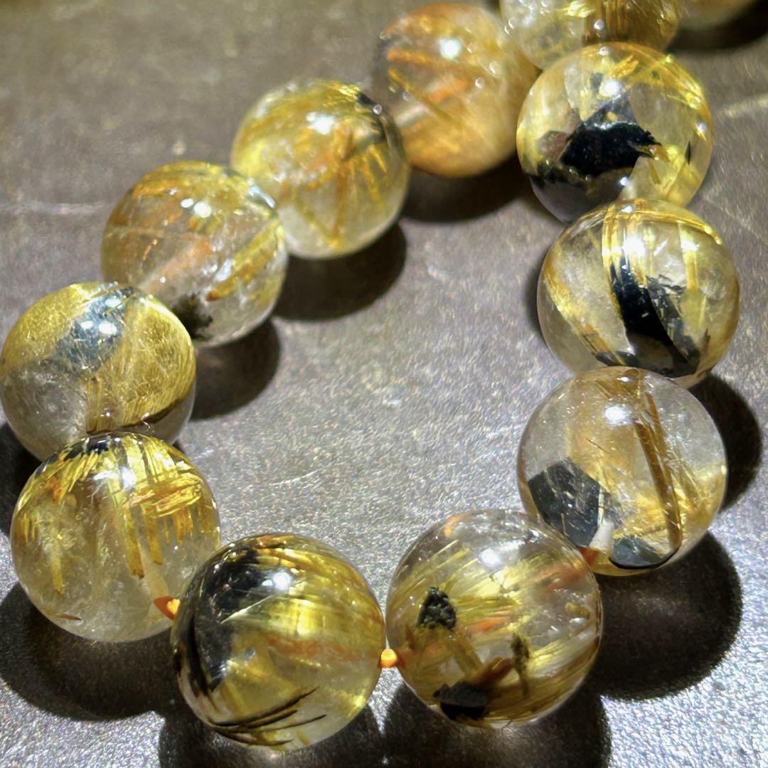☆高級品!福徳聖天秘宝⑩!大招財!太陽 タイチン ゴールド ルチル ブレス