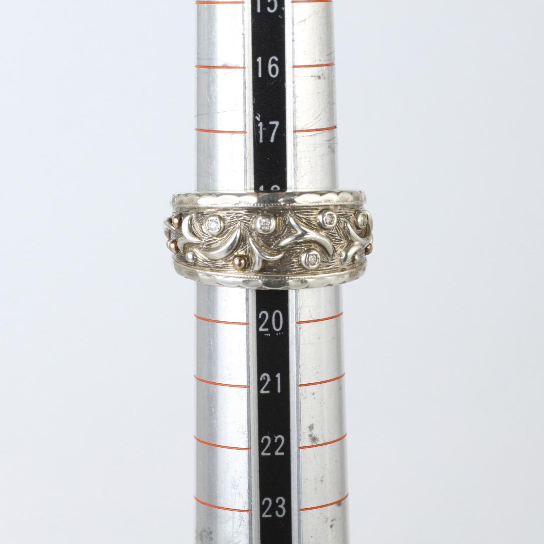 男の子向けプレゼント集結 ダイヤ ARTISAN リング 指輪 シルバー 18.5号 K18 silver アクセサリー