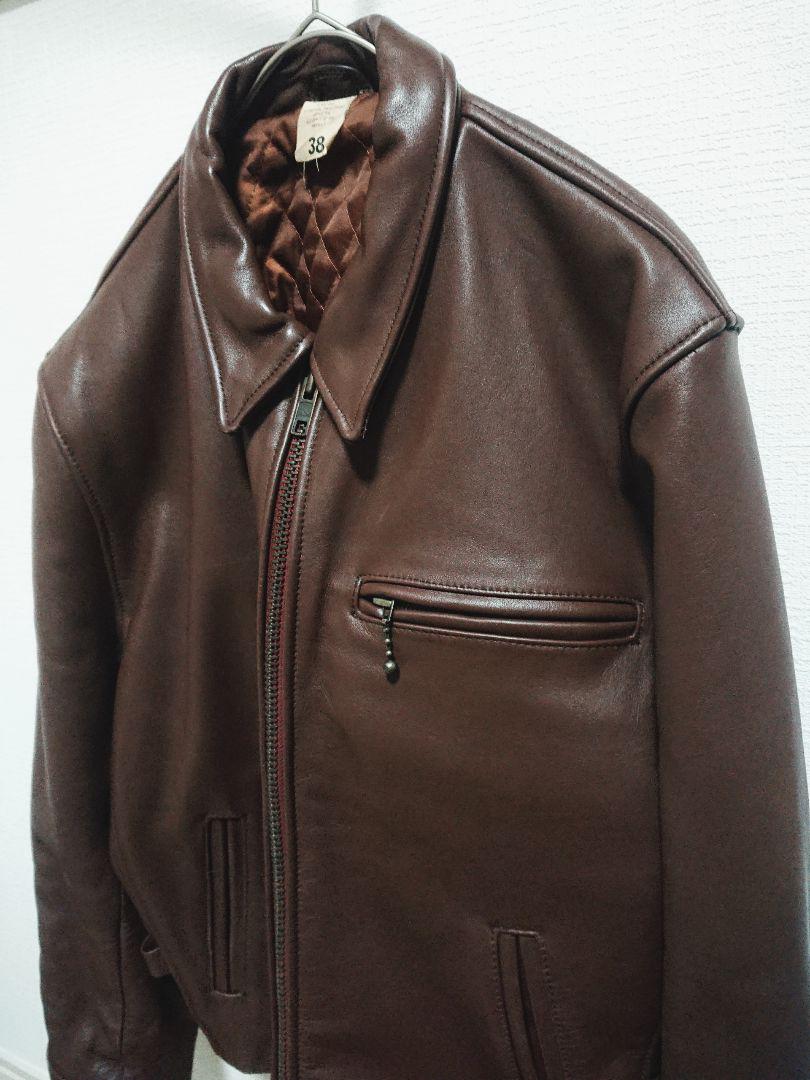 9750円 開店祝い 美品 80~90's レザージャケット シングルライダース 赤茶 L相当 タロン