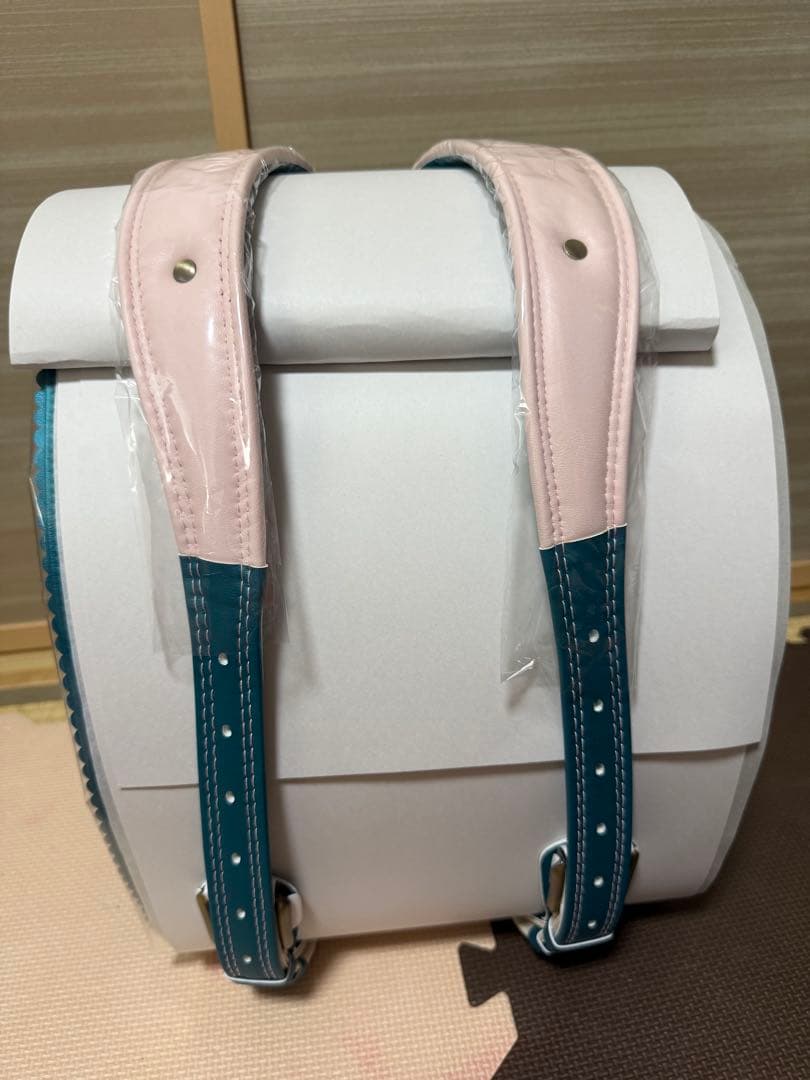 花柄刺繍の青いランドセル メゾピアノmezzo piano