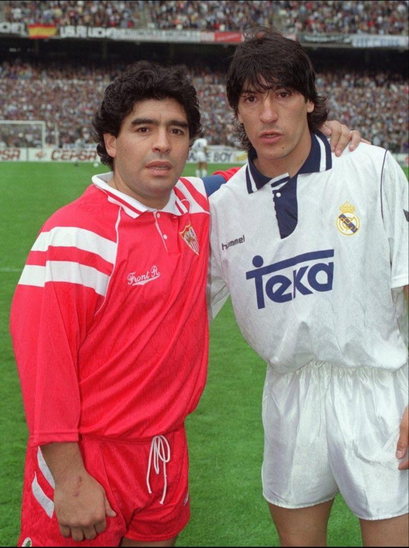 大型セールや時期 希少 新品未使用 92セビージャ(アウェイ) マラドーナ(MARADONA) ウェア