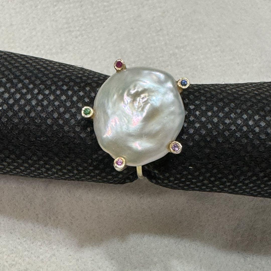 ARTIDA OUD ケシパール マルチストーン prong リング