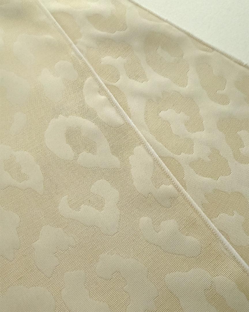 兵児帯 大人のへこ帯 ヒョウ柄 豹柄 リバーシブル レオパード ミルク 練色