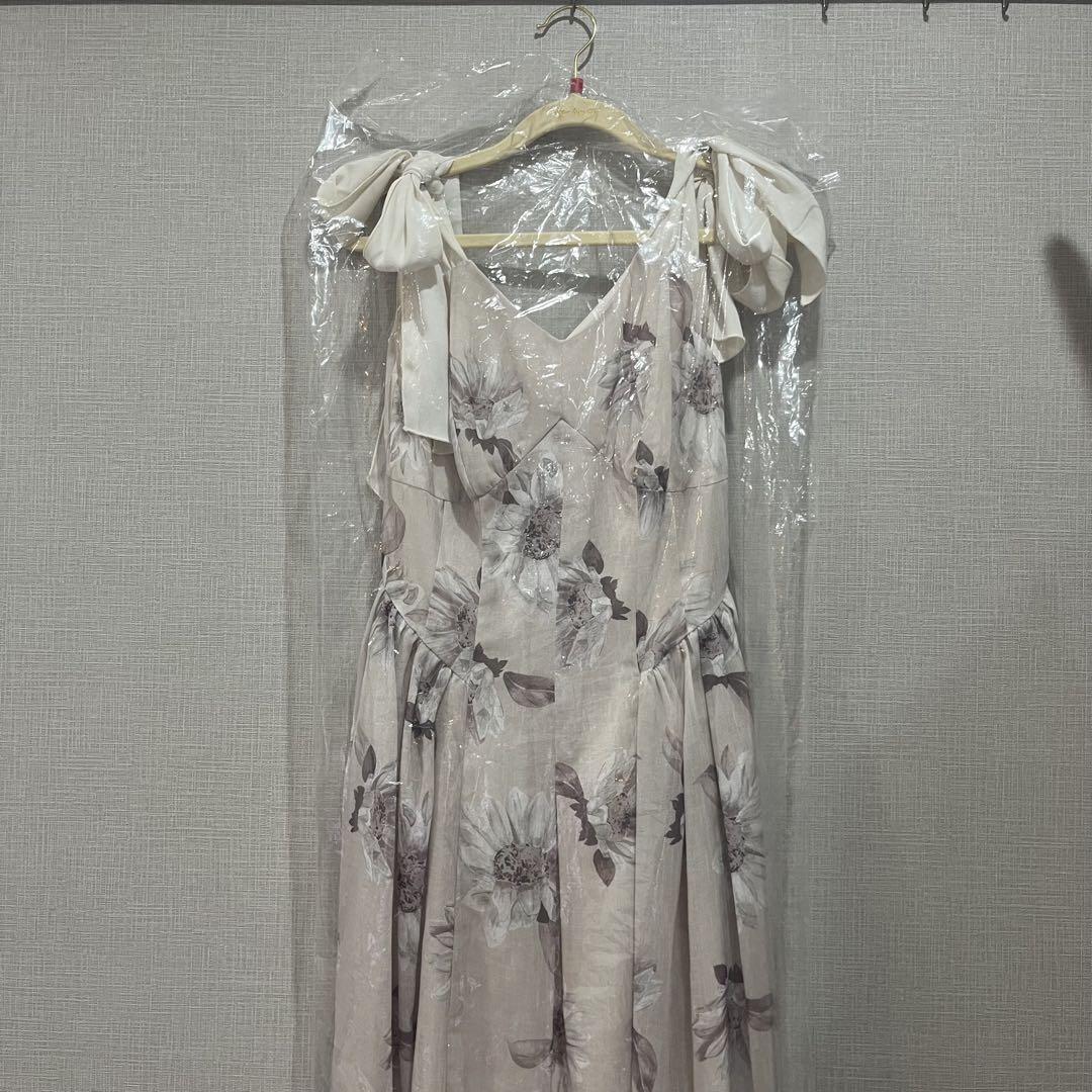 【やま。】Sunflower-Printed Midi Dress
