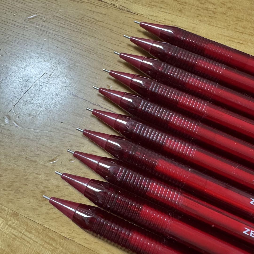 新品 廃盤 ゼブラ ノックペンシル M-1400 シャーペン 10本 レッド