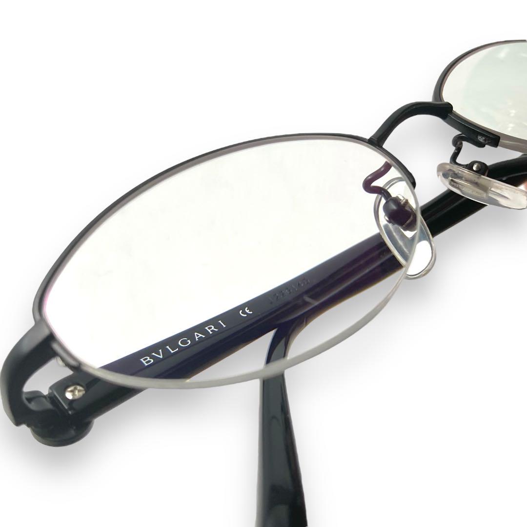 Ⴤ836ꕤ ブルガリ メガネ アンダーリムレス 黒緑 度あり BVLGARI