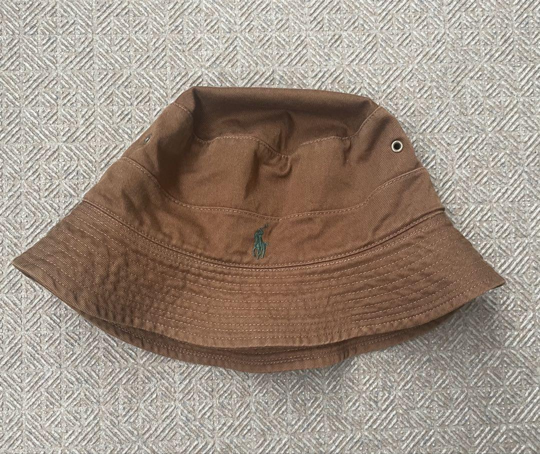 [美品]90s Polo Ralph Lauren ロゴバケットハットbrown