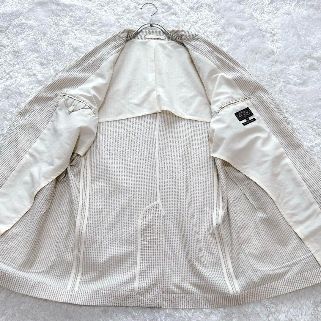 BEAMS plus テーラードジャケット　シアサッカーXLサイズ　コットン