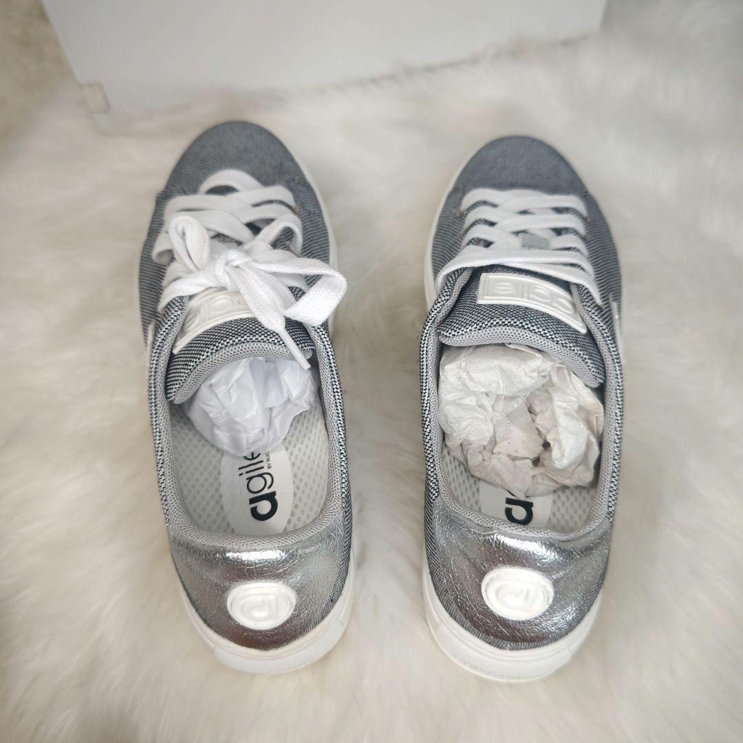 アージレ バイ ルコライン ラメ シルバー グレー 厚底