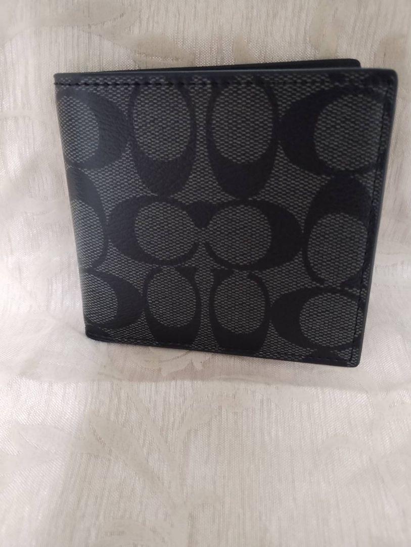 COACH　二つ折り財布　メンズ　シグネチャー　ブラック コーチ COACH 財布 メンズ 二つ折り財布 シグネチャー ブラック