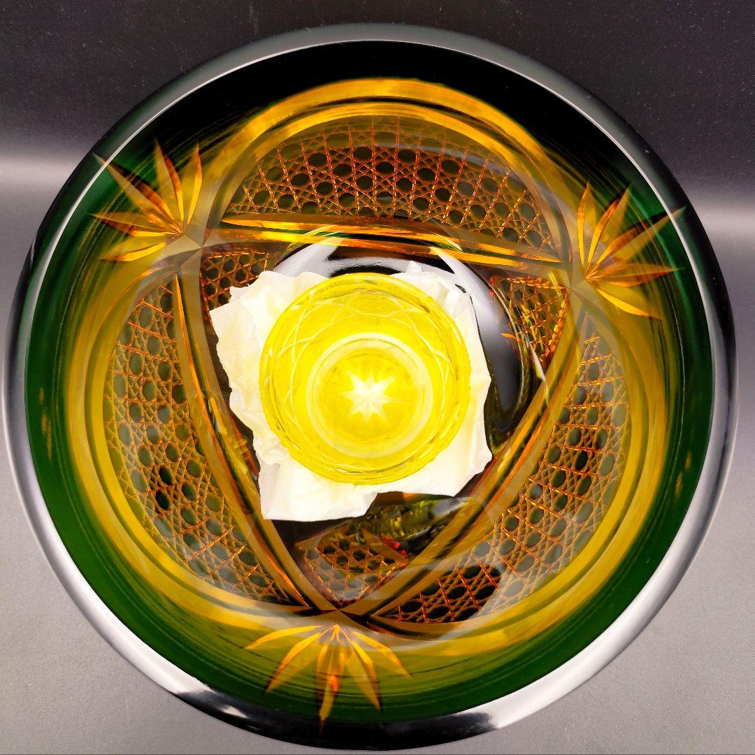 超希少☆未使用美品☆黒木国昭 綾切子 大鉢（切子 江戸切子 薩摩