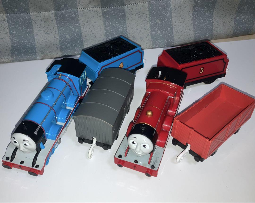 プラレール トーマス関連 おしゃべりゴードンとおしゃべりジェームスの6両 中古品