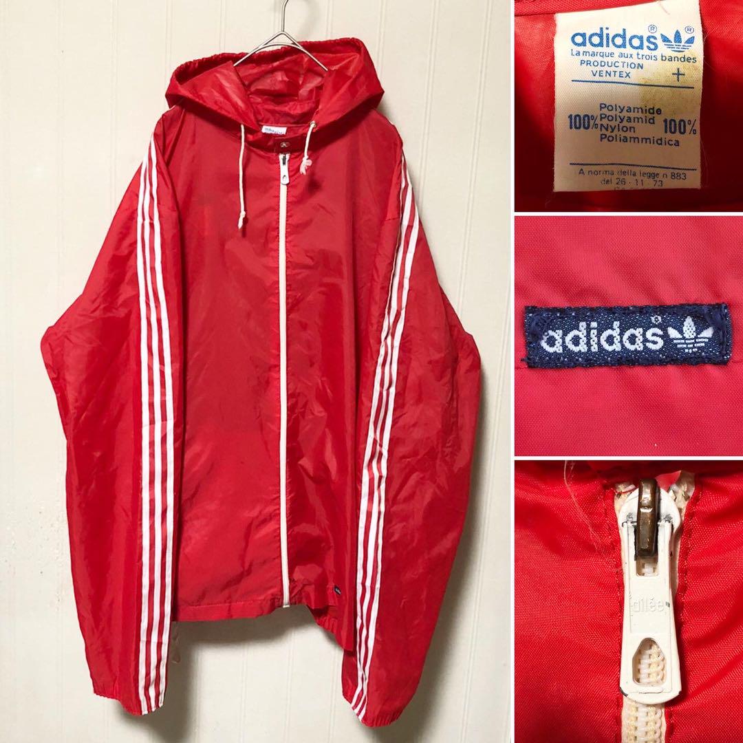 希少 70s VENTEX社製 アディダス adidas ナイロンジャケット 赤