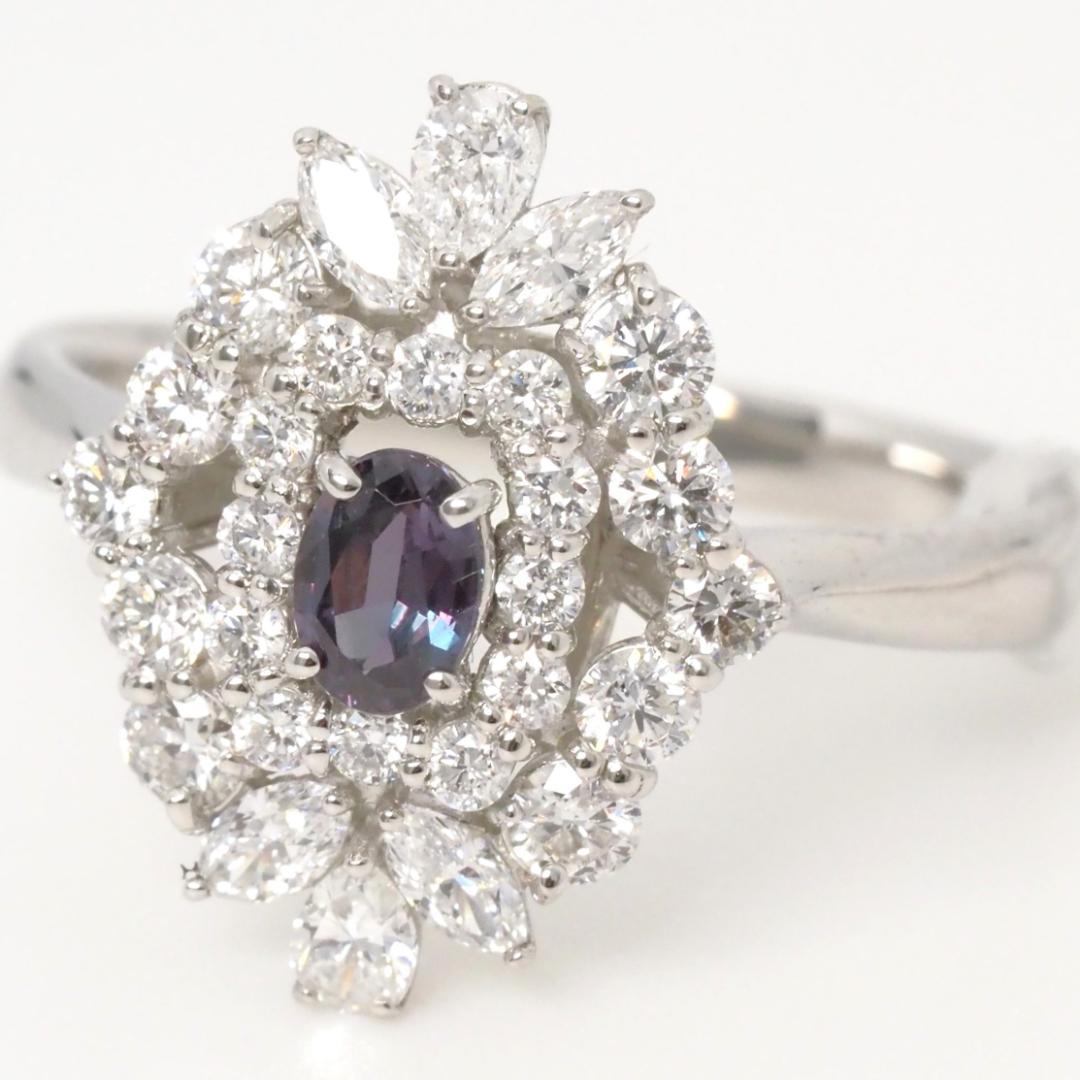 アレキサンドライト 0.26ct リング D0.80 pt950 画像1