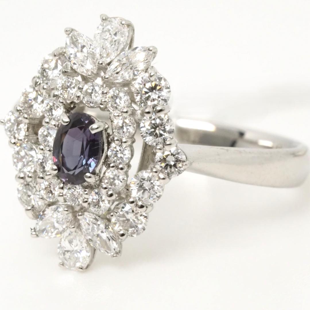 アレキサンドライト 0.26ct リング D0.80 pt950 画像4