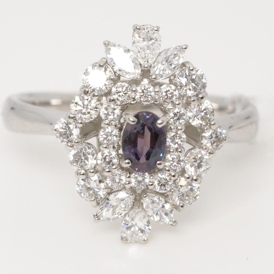 アレキサンドライト 0.26ct リング D0.80 pt950 画像5