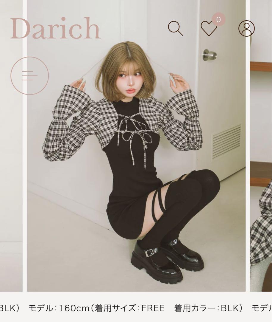 ダーリッチ　シャーリングボレロミニワンピース　darich
