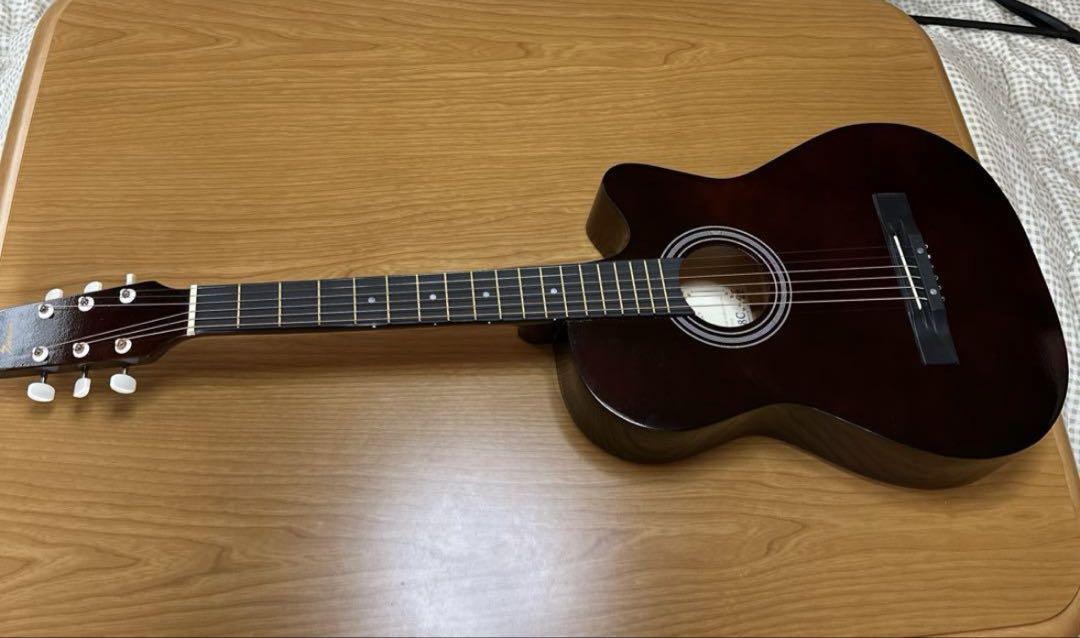 アコースティックギター 黒ブラウン 6弦 木製