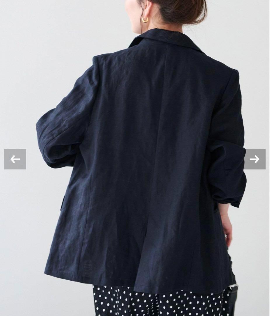 新品 24ss Simplicite フレンチ リネン テーラード ジャケット 新品24SS》SIMPLICITE フレンチリネンテーラードジャケット 紺 F