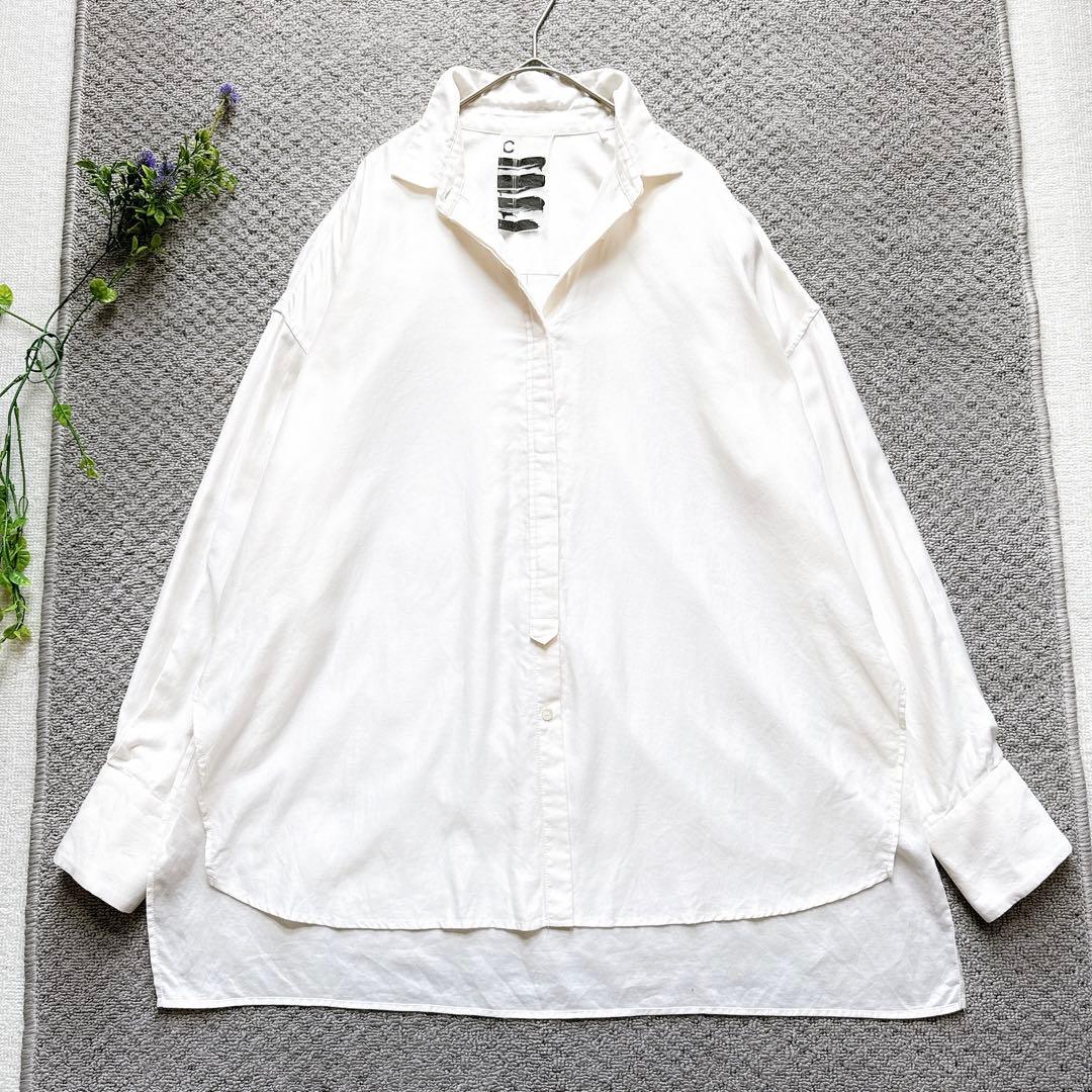 【美品】カオス　クリアモールスキンシャツ　比翼 オーバーサイズ　コットン100%