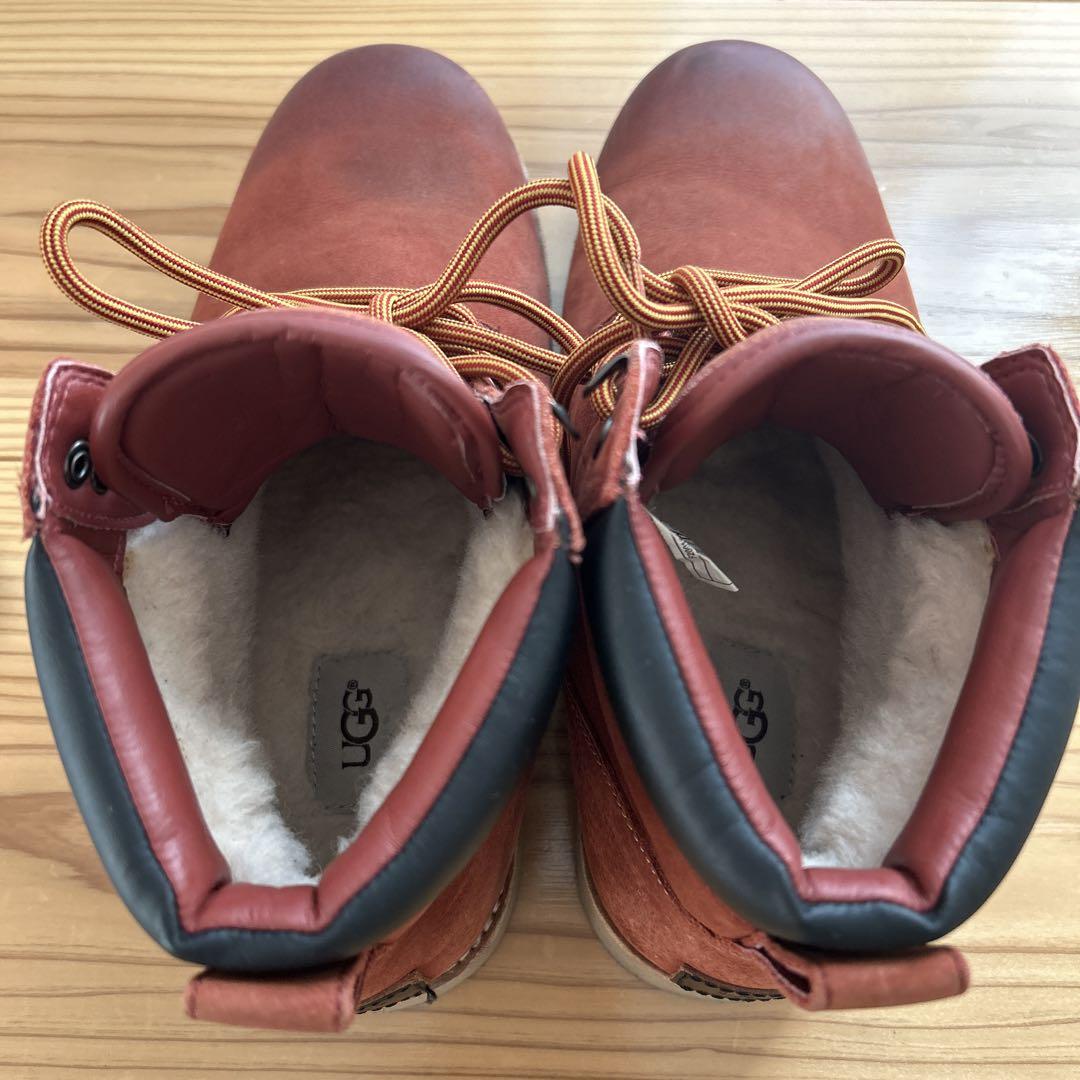 アグ UGG ムートン ブーツ シープスキン カーキ 27センチ メンズ ボア