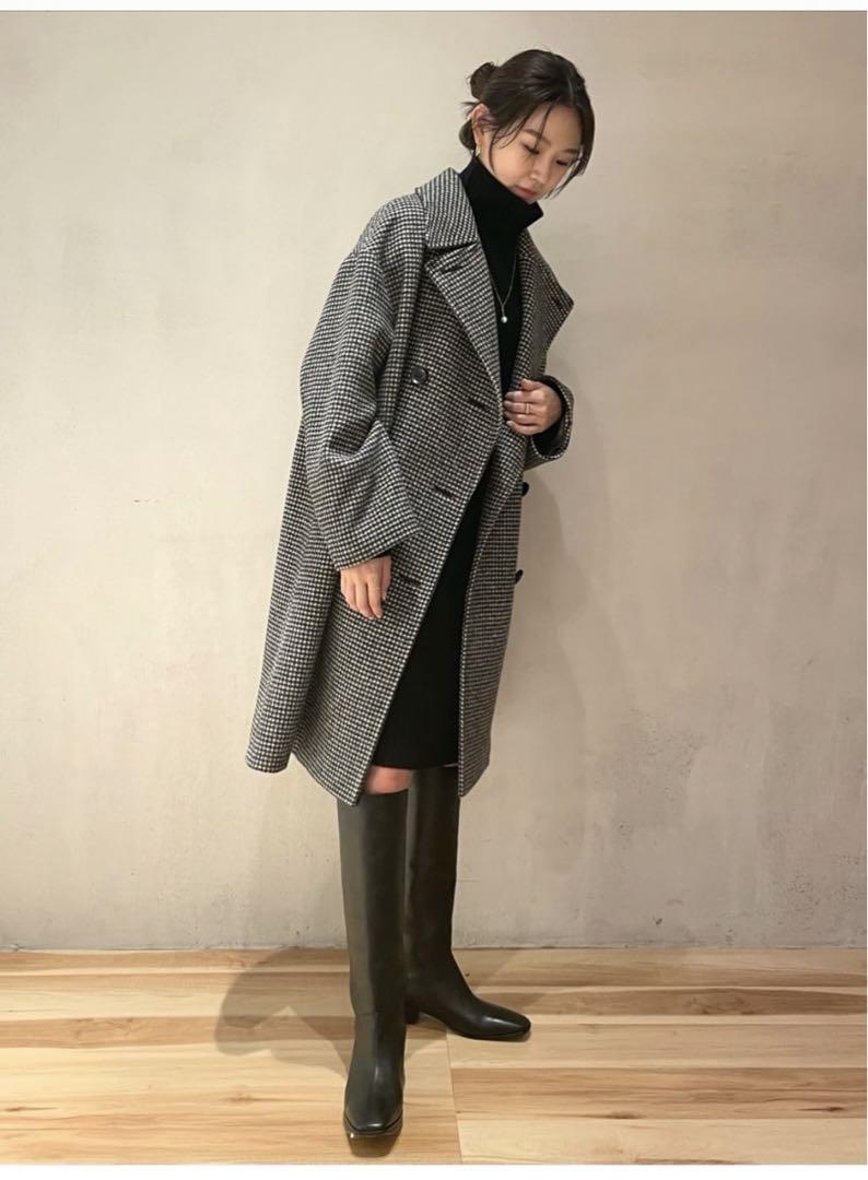 【新品未使用】Plage ハウンドトゥース double button コート