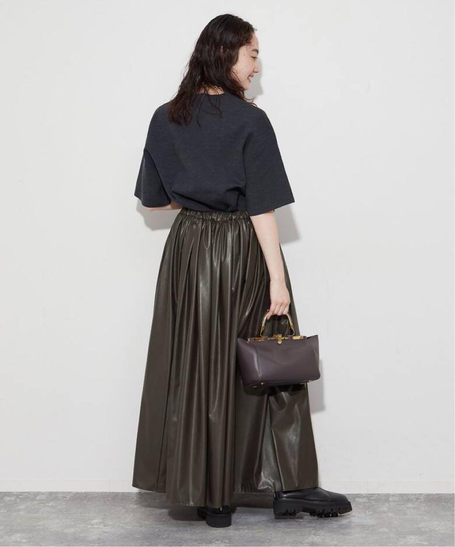 Plage Fake Leather ギャザースカート