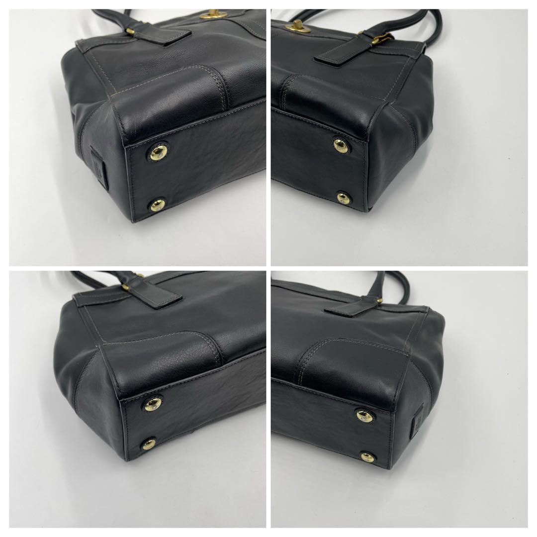 COACH コーチ ショルダーバッグ ターンロック金具 スタッズ 黒×ゴールド 美品✨コーチ ショルダーバッグ ターンロック ゴールド金具