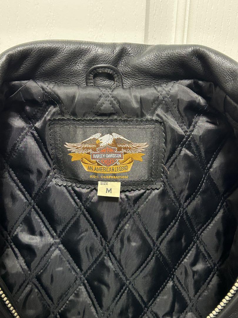 Harley-Davidson レザージャケット Mサイズ 黒/オレンジ Harley-Davidson レザージャケット Mサイズ 黒/オレンジ