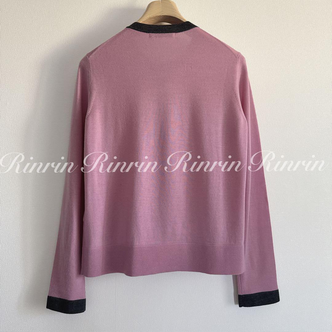 ANAYI 配色ウールクルーネックカーディガン プルオーバー 38 ANAYI 配色ウールクルーネックカーディガン プルオーバー 38