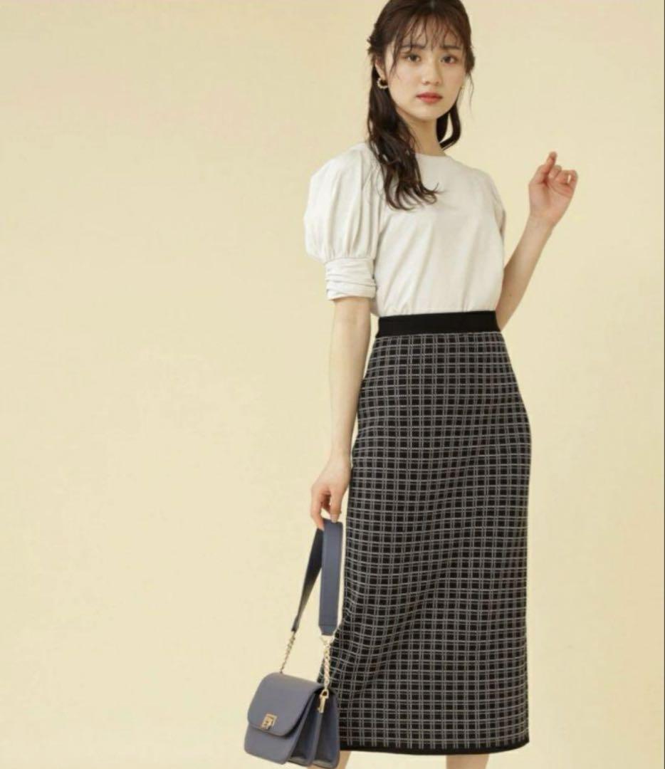 新品☆プロポーションボディドレッシング チェックジャガードニット セットアップ