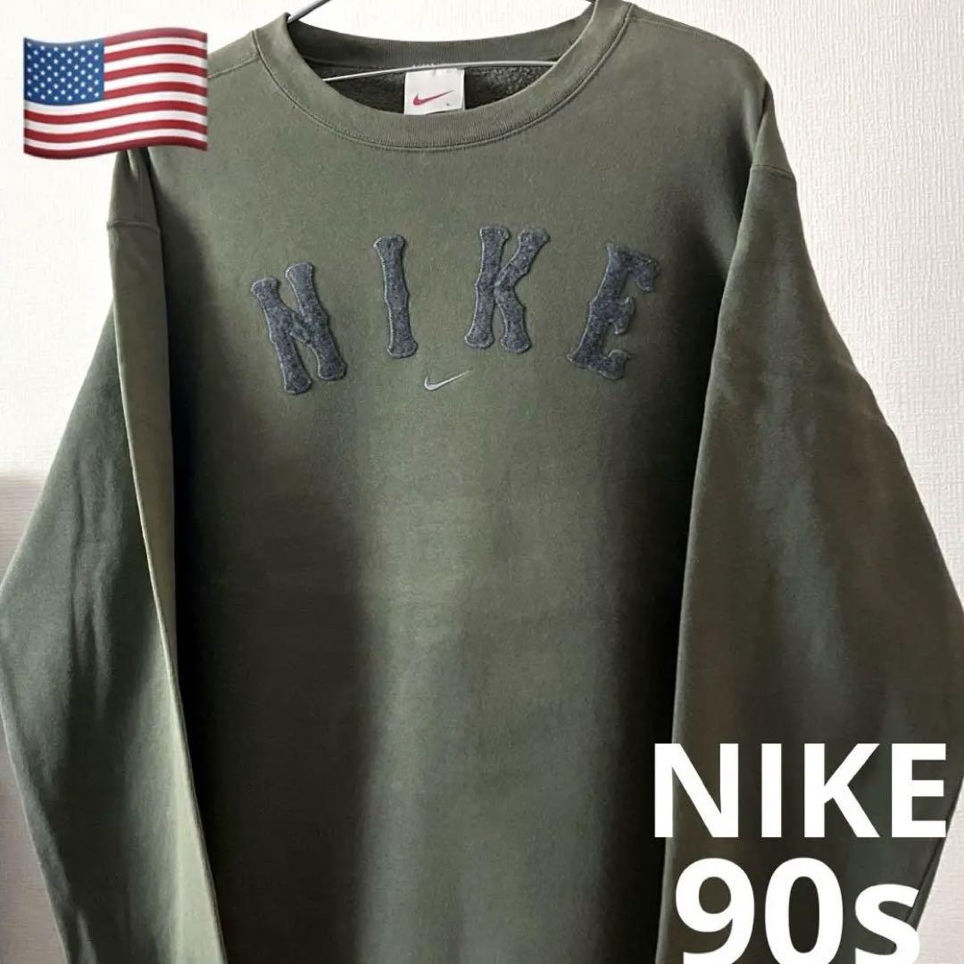 配色◎ 90s 【USA製】NIKE ワッペンアーチ スウェット トップス