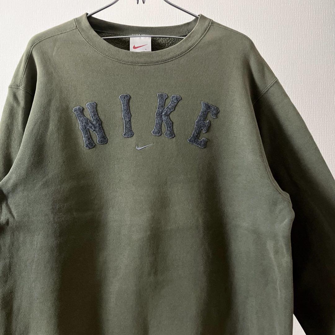 28.5cm　エゴザル　EGOZARU egozaru バスケ　バッシュ　部活 配色◎ 90s 【USA製】NIKE ワッペンアーチ スウェット トップス