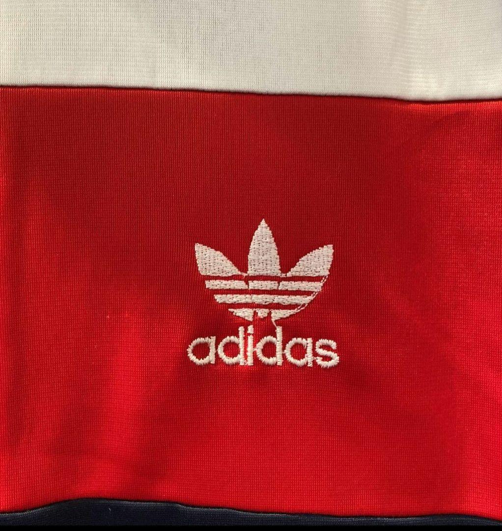 adidas ジップアップジャケット ネイビー レッド