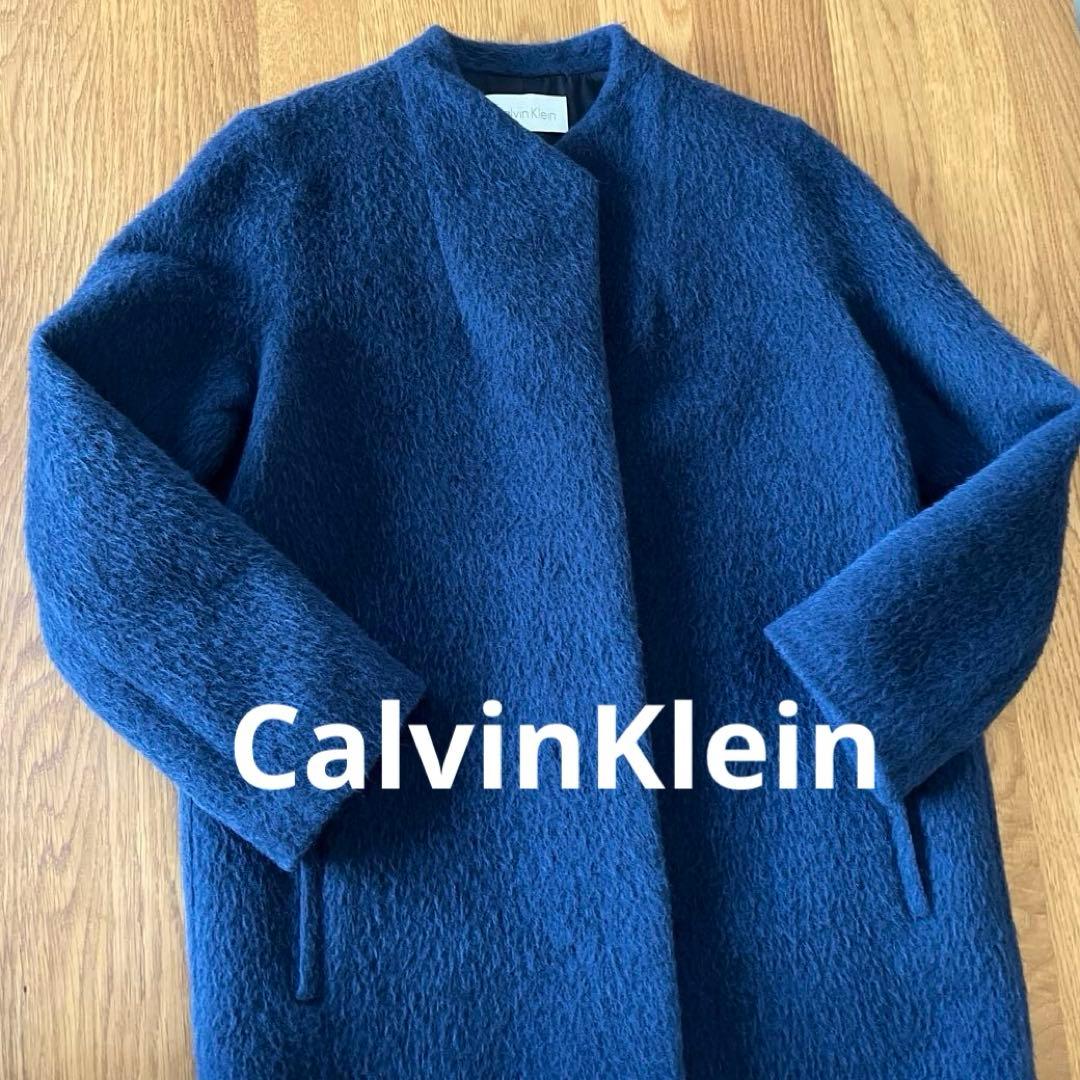 カルバンクライン アルパカ ウールコート ノー ロイヤルブルーM Calvin Klein