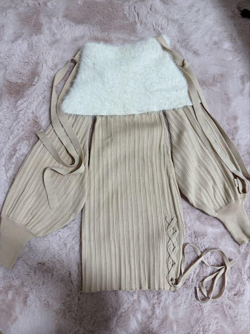 amerge offshoulder ribbon onepiece