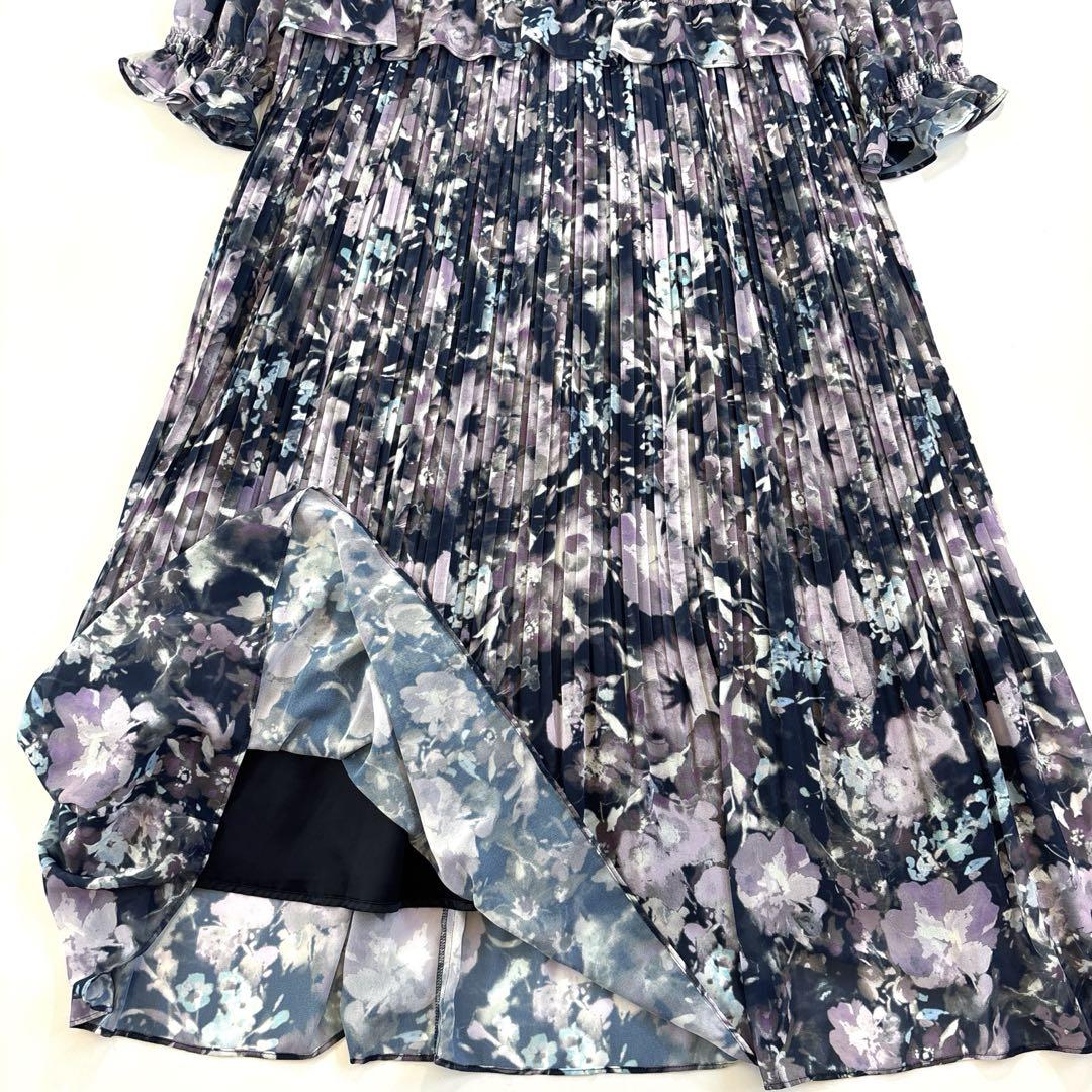 【新品】Rose Tiara ローズティアラ ぼかしフラワープリーツワンピース