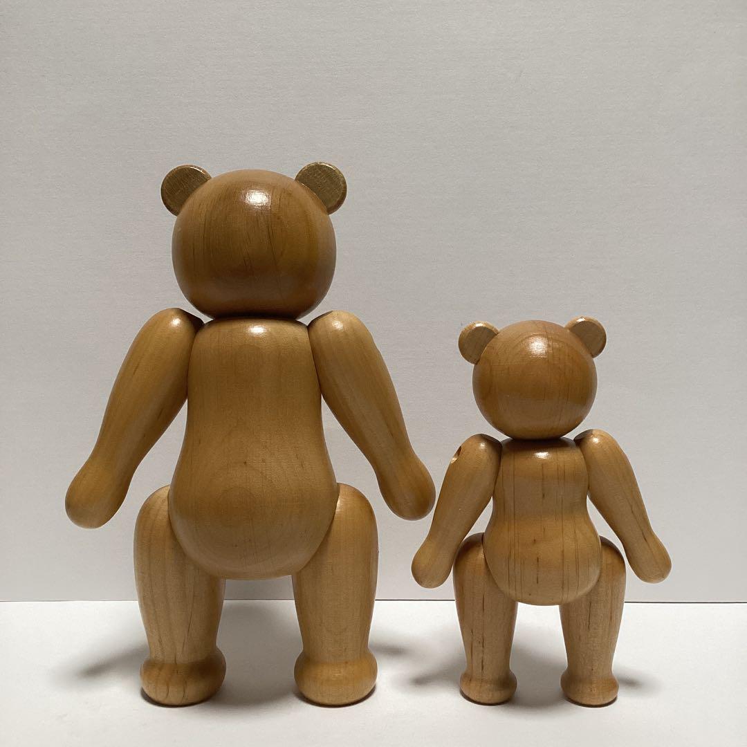 【新品】　ドイツ　KWO 木製テディベア　木製くま　親子