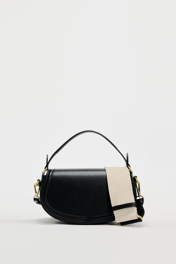 新品【ZARA】フラップ クロスボディバッグ*黒/ ショルダーバッグ