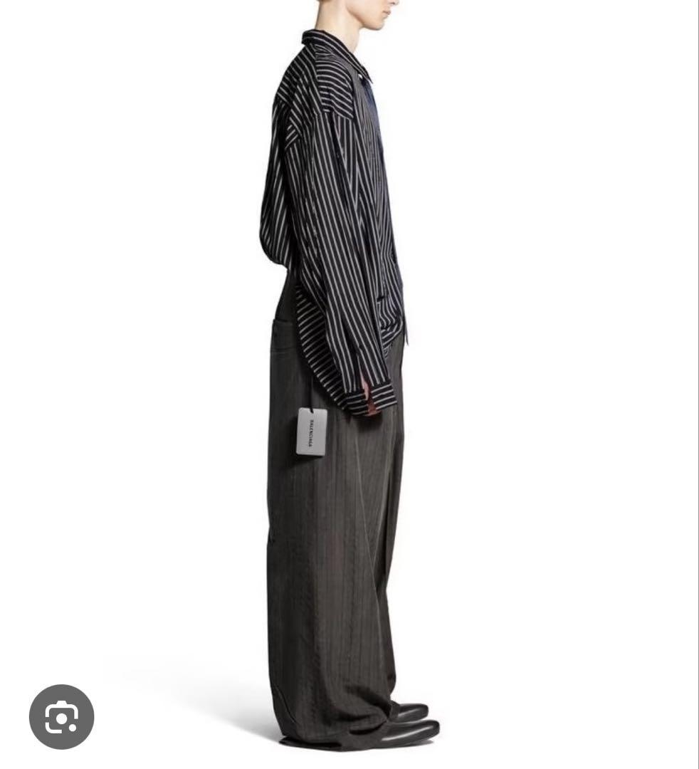 BALENCIAGA 24AW パンツ ブラック系 Made In Italy BALENCIAGA 24aw fluid tailored pants xxs パンツ