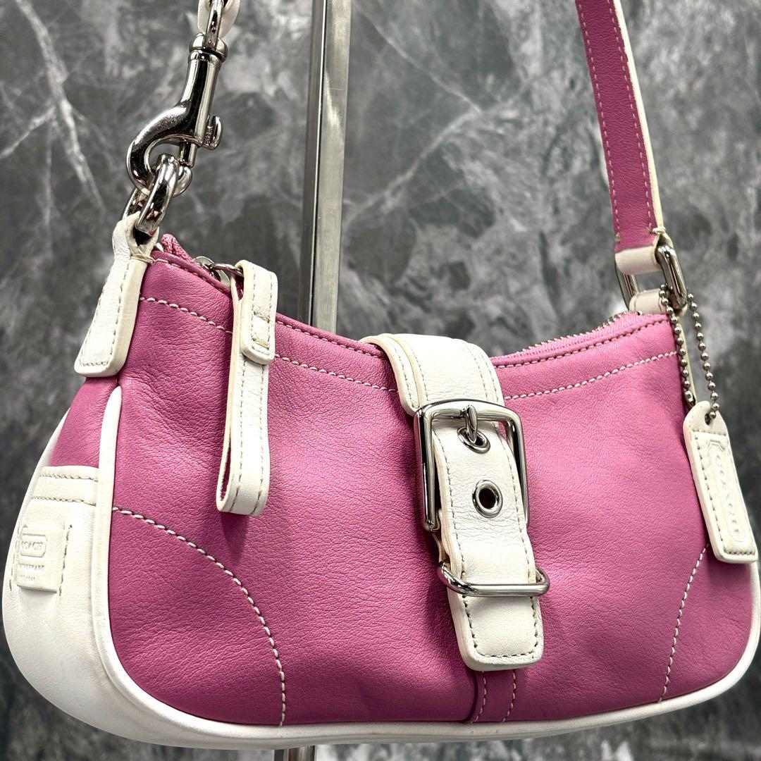 COACH SOHO leather shoulder bag y2k pink