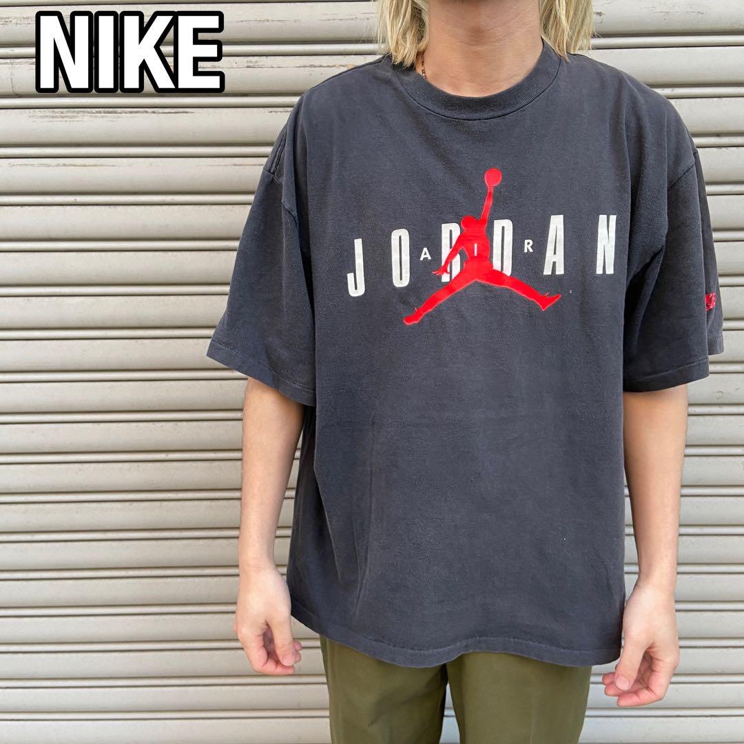 90s☆USA製☆ナイキ☆エアジョーダン☆銀タグ☆プリントTシャツ☆黒☆XL