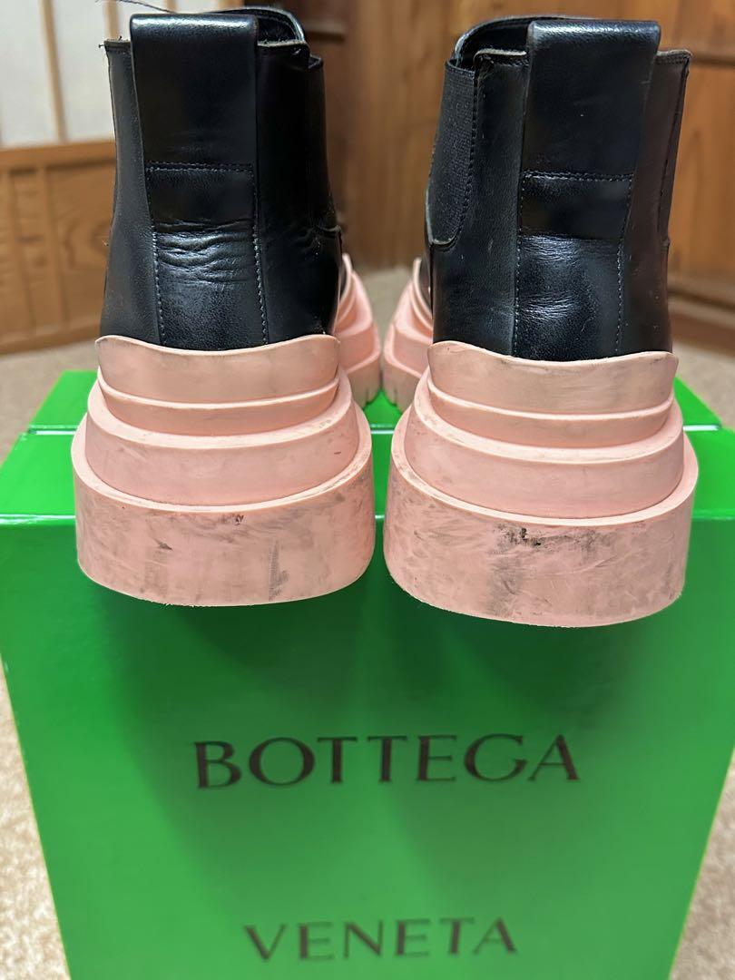 厚底◆BOTTEGA VENETA TIRE チェルシー レザー ブーツ ピンク BOTTEGA VENETA ザ・タイヤ チェルシーブーツ ピンク サイズ3