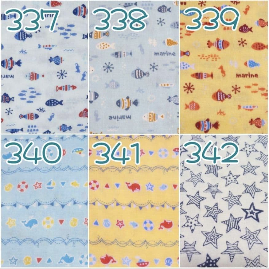 男の子柄生地見本】ハーフガーゼハンカチ ハンカチ ループタオル