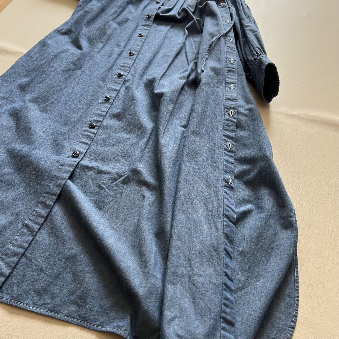 美品　ハイク　HYKE CHAMBRAY GATHERED DRESS 　ドレス