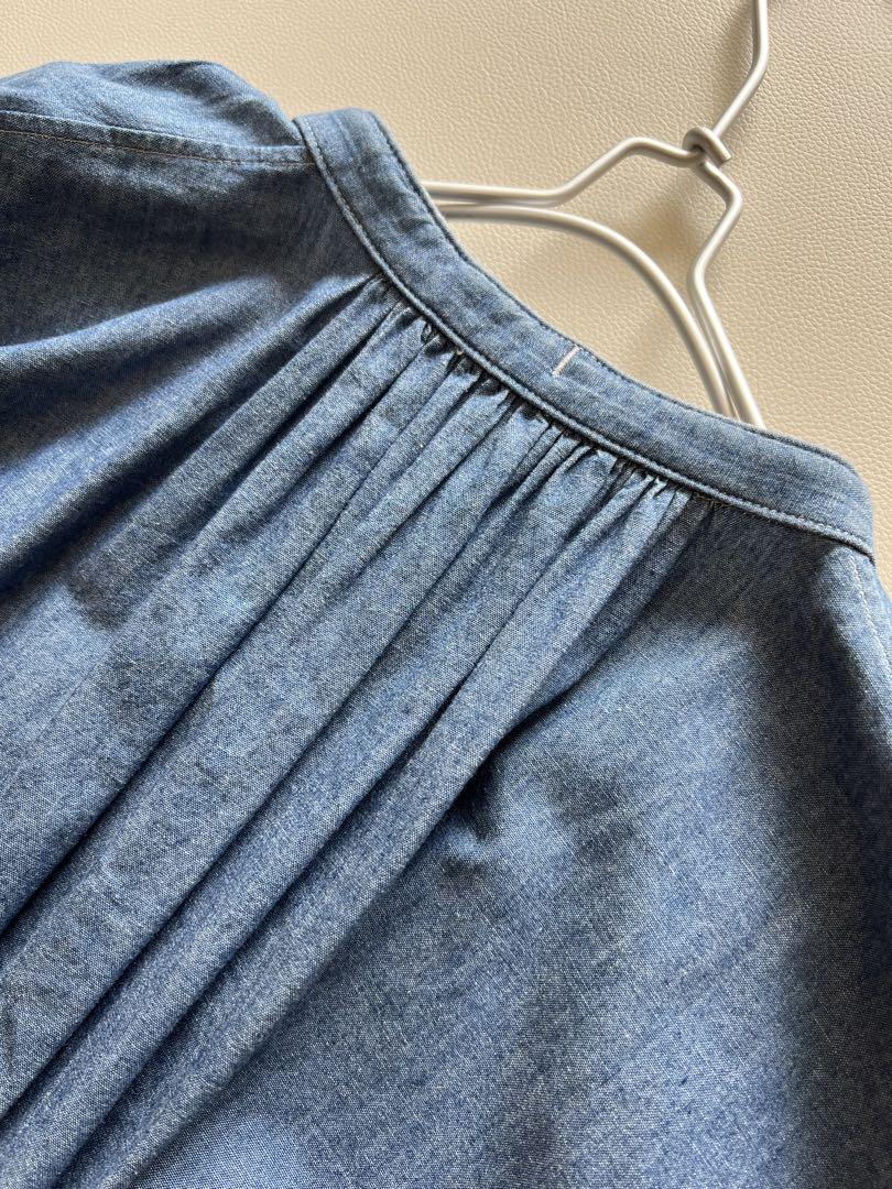 美品　ハイク　HYKE CHAMBRAY GATHERED DRESS 　ドレス