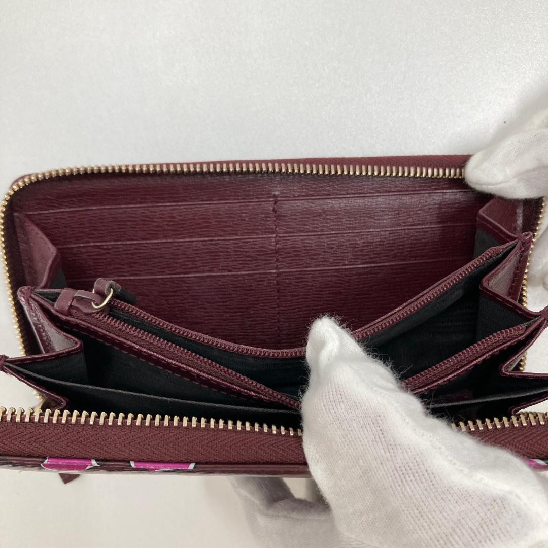 美品 GUCCI グッチ 長財布 ハートビートプリントレザー