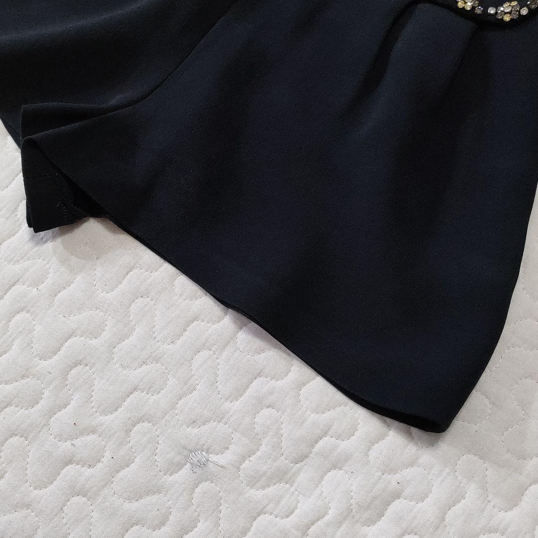 MIU MIU　ビジューポケットショートパンツ　アセテート×ビスコース　ネイビー