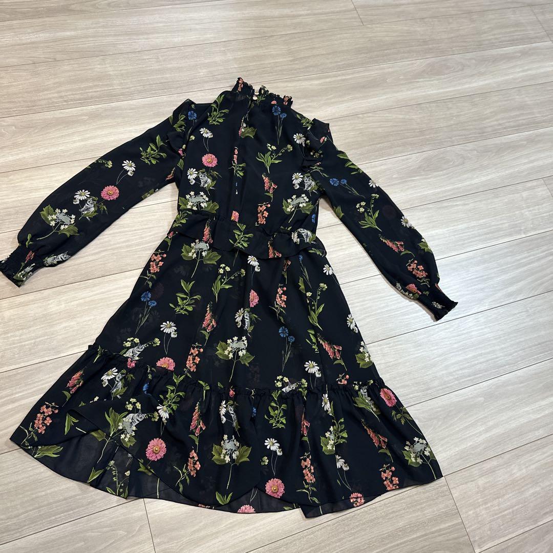 最終値下げ！TED BAKER 花柄長袖ワンピース 美品　サイズ2
