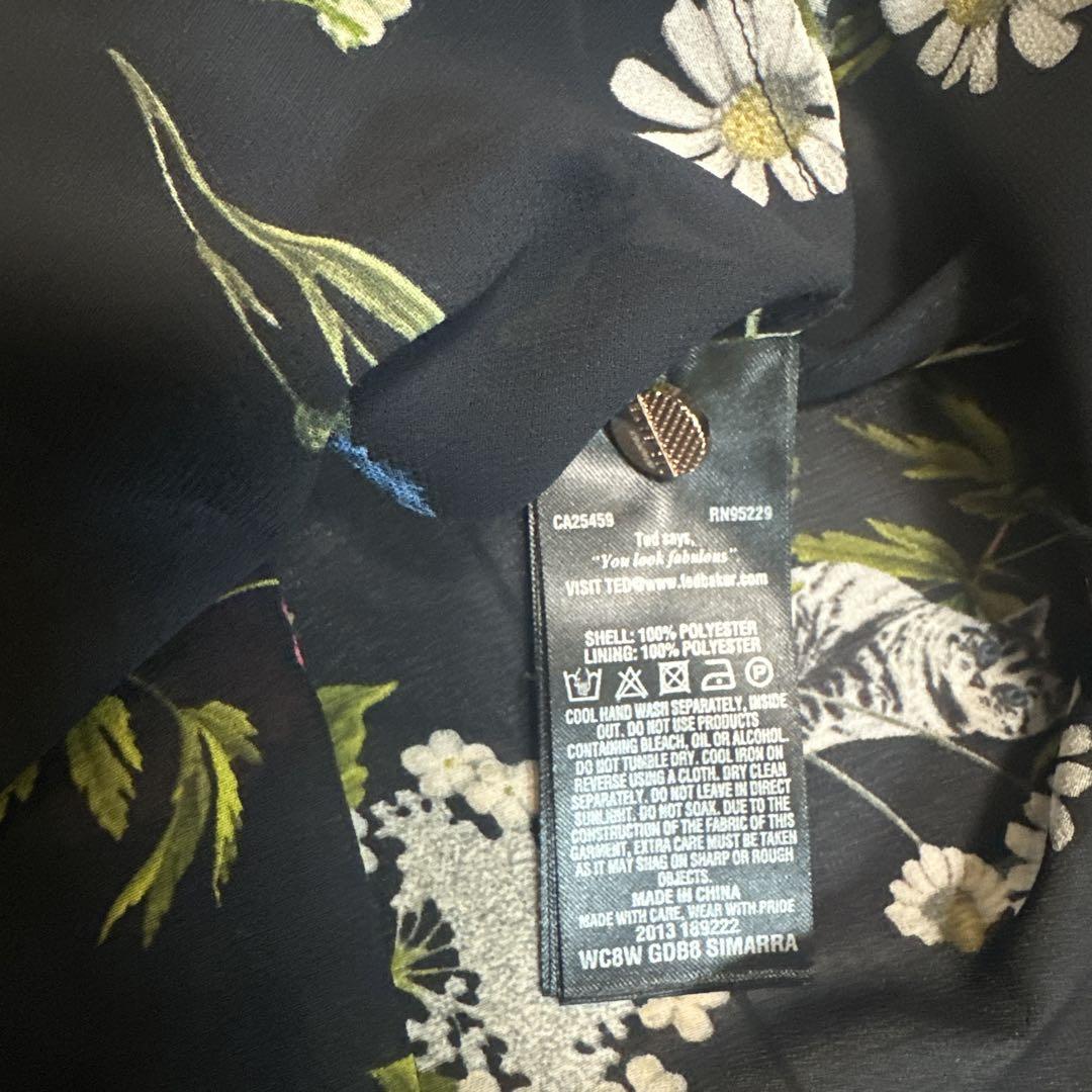 最終値下げ！TED BAKER 花柄長袖ワンピース 美品　サイズ2